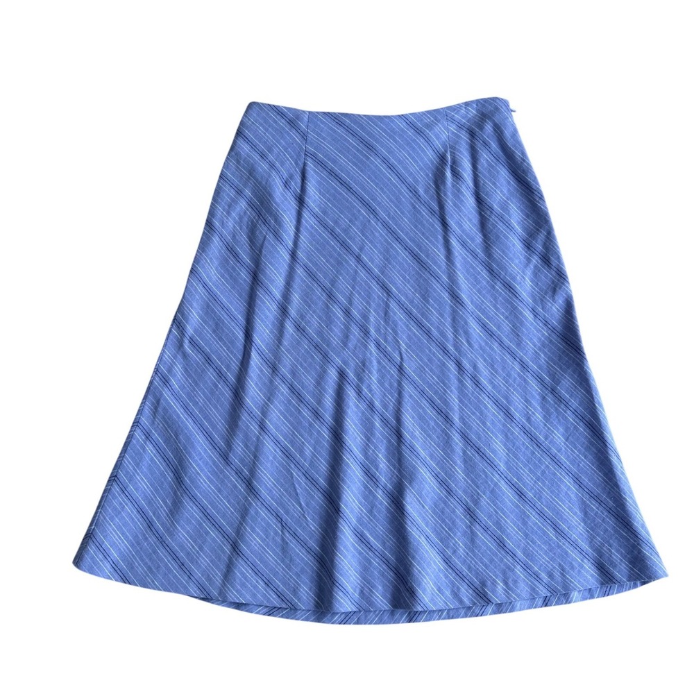 Vtg pirple Pinstripe Linen Blend Midi Skirt striped 10 Preppy Academia Vintage‎